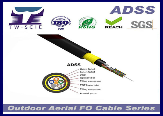 کابل فیبر نوری لوله آزاد ADSS چند هسته ای G657A2 دو ژاکت با عملکرد عالی