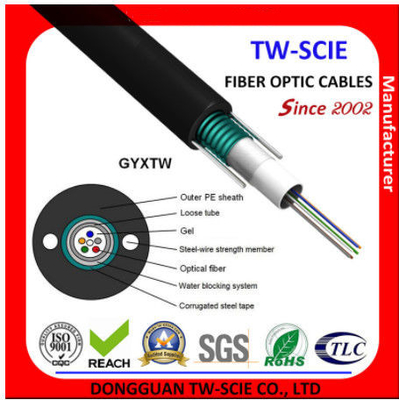 کابل فیبر نوری هوایی GYXTW 4f 50/125Mm با ساختار زرهی سبک Unitube