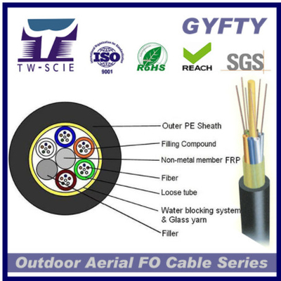 کابل فیبر نوری زرهی نخ شیشه ای 2-144 هسته ای، کابل شبکه فیبر نوری GYFTY-FS
