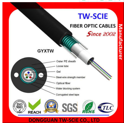 G652D Single Mode Loose Tube China کابل فیبر نوری GYXTW برای آنتن فضای باز