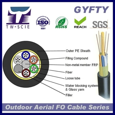 کابل اترنت فیبر نوری زره ​​پوش شیشه ای شیشه ای چند هسته ای GYFTY-FS