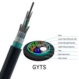 کابل فیبر نوری فضای باز GYTS-Aerial با دفن مستقیم کابل زرهی فولادی راه راه لوله چندگانه برای