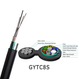 کابل GYTC8S شکل 8 144 هسته خود پشتیبانی کابل فیبر نوری زرهی در فضای باز