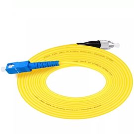 FC UPC به SC UPC Simplex 3.0mm PVC تک حالت فیبر وصله ای ، کابل فیبر وصله جامد