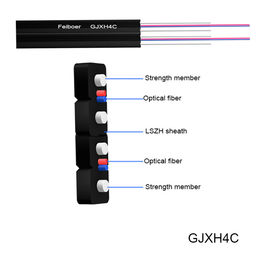 کابل فیبر نوری داخلی LSZH 3.1*2.0mm FRP Strength Member FTTH