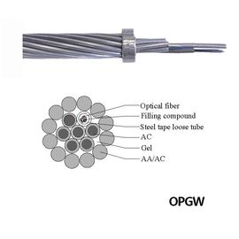 کابل چند حالته PBT نوع OPGW کابل فیبر نوری با قطر بزرگ و ظرفیت فیبر 162.0kN/mm2 مدول الاستیسیته