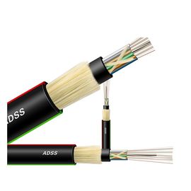 48 هسته ADSS خود پشتیبانی کابل فیبر نوری سیاه و سفید غلاف رنگ 100 دهانه