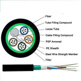 4 فیبر زره پوش فیبر نوری کابل GYTS53 Direct Buried Stranded Loose Tube Armored Cable