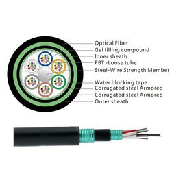 96 هسته کابل فیبر نوری زرهی GYTS53 Direct Buried Stranded Loose Tube Armored Cable