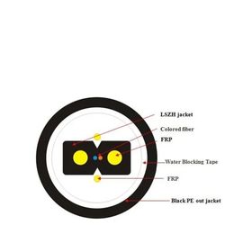 کابل فیبر نوری پروانه ای شکل FTTH GJYXFH Simplex Bow Type G657A1 Drop Wire Fiber Optic 2 Core