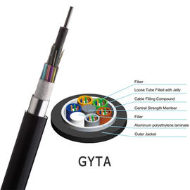 8 هسته شل لوله G652D رشته GYTA هوای خارجی و کابل فیبر نوری داکت