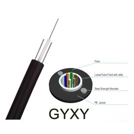 حالت 24 هسته ای G652D منفرد با دو سیم کابل فیبر نوری عضو قدرت GYXY