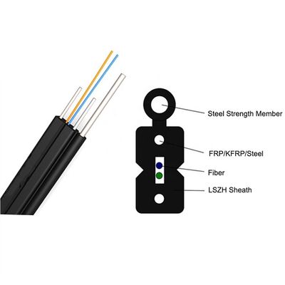 کابل فیبر نوری FTTH GJYXCH 2 هسته ای کابل رها کردن حالت تک حالت شکل 8 شکل
