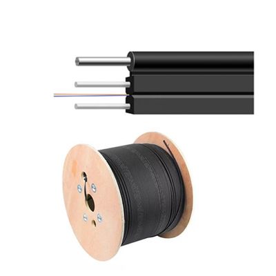 1-24 Core SM G657A1 زره پوش فیبر Drop Cable FTTH شبکه LSZH Black Jacket for Indoor