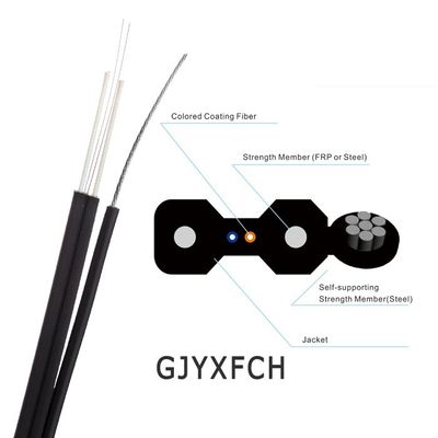 2 هسته فیبر G657A1 GJYXCH GJYXFCH FTTH Drop Cable Outdoor