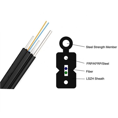 کابل قطره FTTH خود پشتیبانی 1300 - 1324 نانومتر طول موج پراکندگی صفر GJYXCH/GJYXFCH